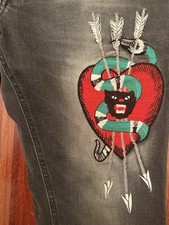 Gucci  donna, blue jeans in denim W32, nero délavé. Leggere le misure!
