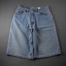 Vintage 90s Levis 562 Loose Fit Student Denim Shorts 12" USA 30 Orange Tab
