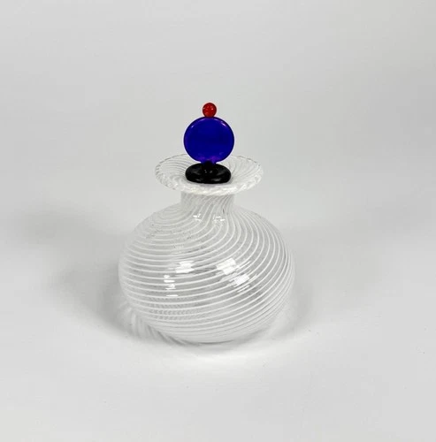 Vintage Murano Glass Perfume Bottle with Swirl Pattern