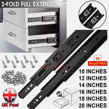 10-24'' Pair Fully Extension Drawer Slide Runner 1 Pair