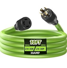 30 Amp Generator Cord 4 Prong 10FT, NEMA L14-30P/L14-30R Twist Lock...