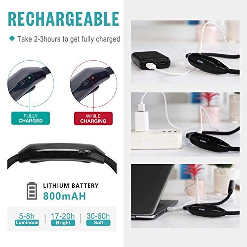 Lightweight Neck Reading Light - 3 Colors, 9 Brightness Levels. Black - Bild 7 von 7