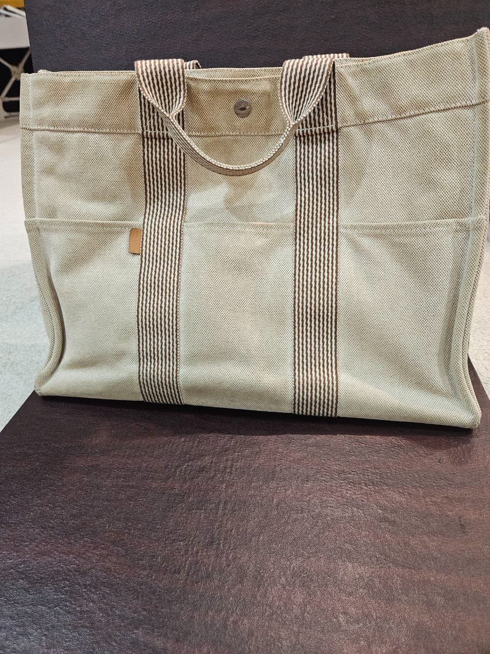 Hermes rare beige brown tote bag hard to find excellent condition