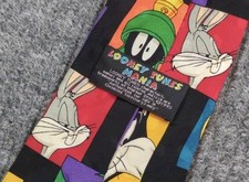 Vintage Looney Tunes Tie Men 100 Silk Neck Tie AOP Novelty 90s Business Preppy