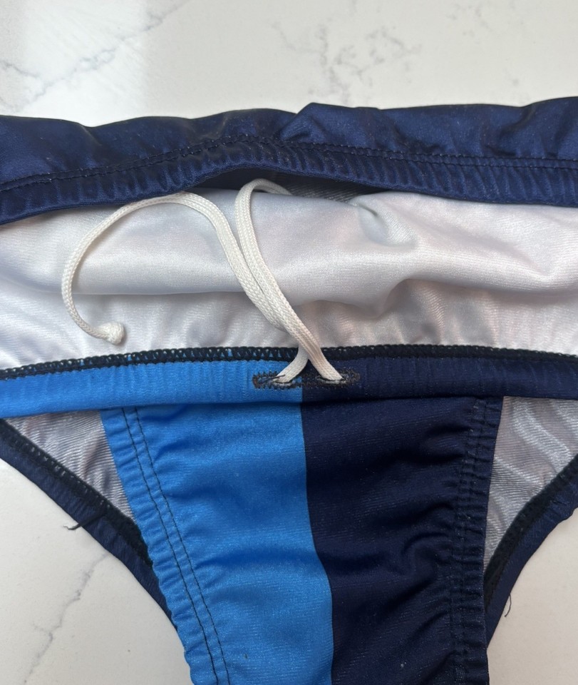 Men’s Boy’s Vintage swimmers swim wear retro 32” Speedos blue yellow ...