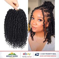 Short Passion Twist Crochet Hair, 10 Inch Pre-Looped for Quick Installation
