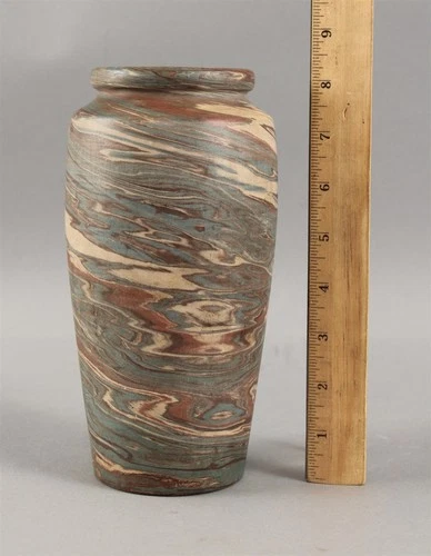 Antique Arts & Crafts Signed NILOAK Mission Swirl Ware Eagle Art Pottery Co Vase
