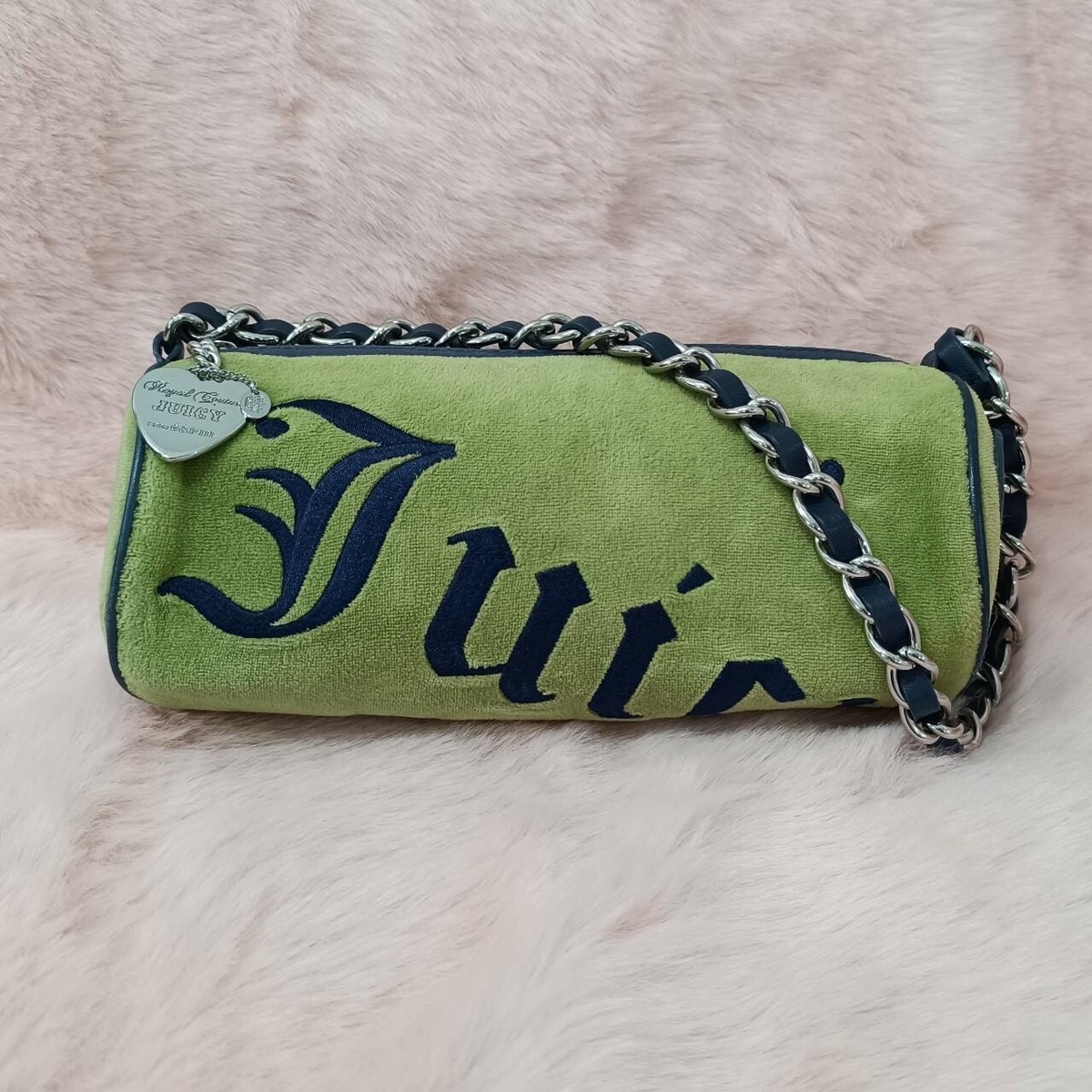 Vintage Juicy Couture Barrel Bag Purse Green Blue Gothic Crown
