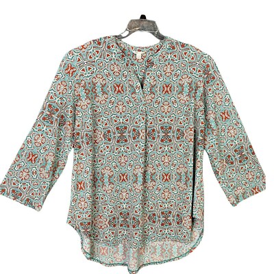 Cato Pull-over Knit Top Women 18/20W Casual Holiday Kaleidoscope Print Hi-Low