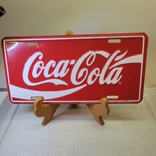Coke Coca-Cola Soda Logo Metal Embossed Advertising License Plate 1998