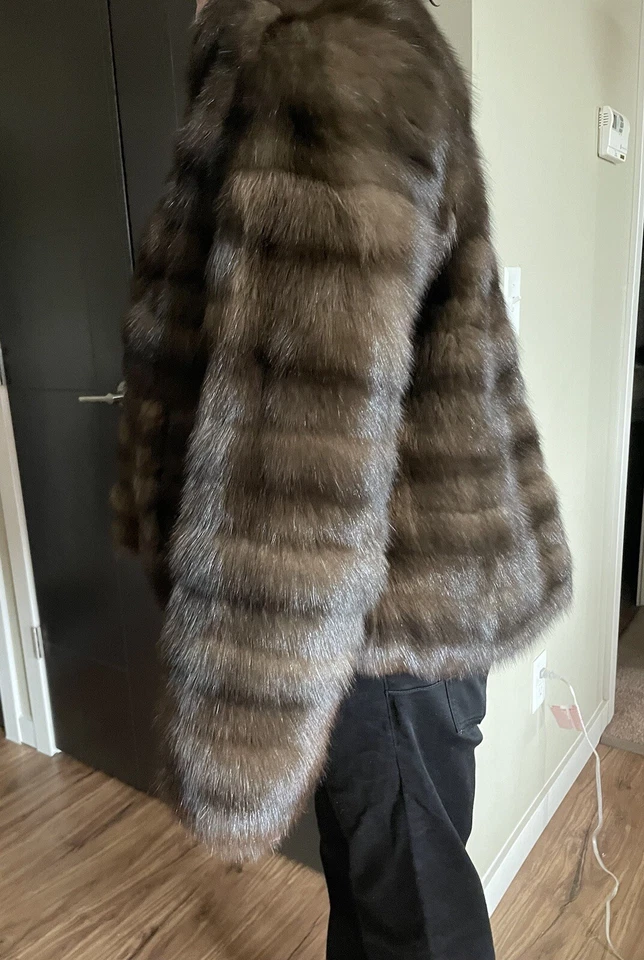 Nuevo con etiquetas $55,000 VERA WANG PIEL SABLE RUSA Chaqueta Abrigo Talla L XL 2XL 8-14 EE. UU. Foto 4 de 4