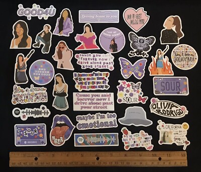 LOT OF 10 Olivia Rodrigo Stickers Decals GUTS SOUR drivers license 