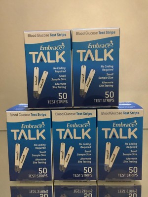 Embrace TALK Blood Glucose  Test Strips 250 Ct Omni  EXP 02/2027 FREE SHIPPING