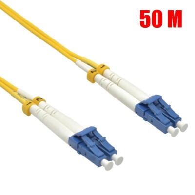 50M LC UPC to LC UPC Duplex Single Mode 9/125 Fiber Optic Optical Cable OFNR