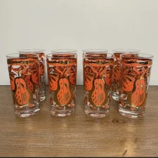 Georges Briard Mid-Century MCM 22kt Gold Pageant Pattern HighBall Glasses - 8