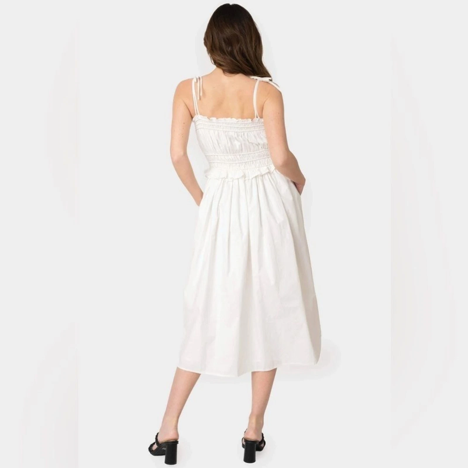 OFF WHITE Abito midi Harley En Season bianco sporco TAGLIA S