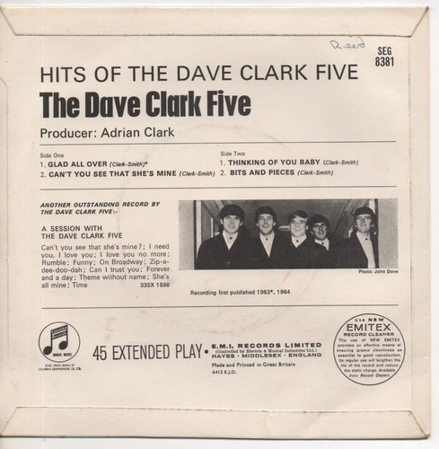 THE DAVE CLARK FÜNF Hits der Dave Clark Five 1964 UK COLUMBIA EP - Bild 2 von 4