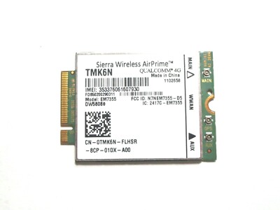Sierra Wireless Airprime Qualcomm 4G EM7355 DW5808e Card -IVA01- TMK6N