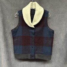 Woolrich wool plaid vest Sherpa large Women  s