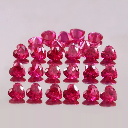 6x6 MM Natural Mozambique Pink Ruby Stunning Heart Cut Loose Gemstone 4 Pic Lot - Picture 6 of 8