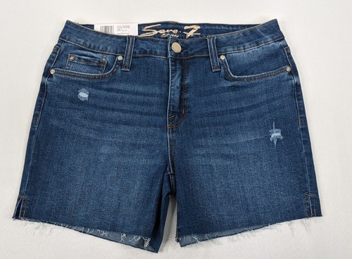 Seven 7 Jeans Weekend Damenshorts Größe 6 ausgefranster Saum jeansblau 5" Schrittlänge NEU - Bild 1 von 11