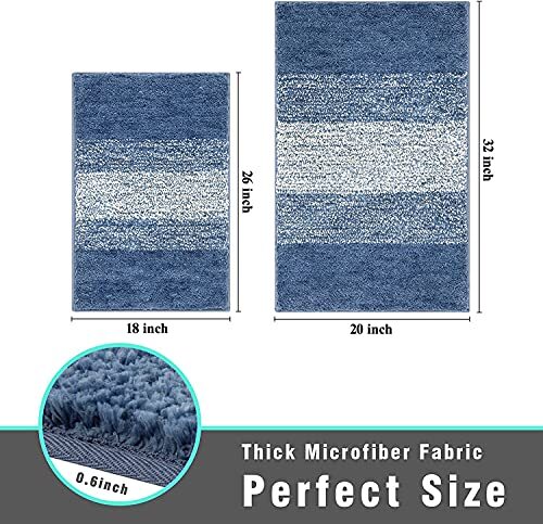 Vaukki Luxury Soft Bathroom Rugs Set of 2 Non Slip Washable Plush Bath Floor Ma - Picture 7 of 9