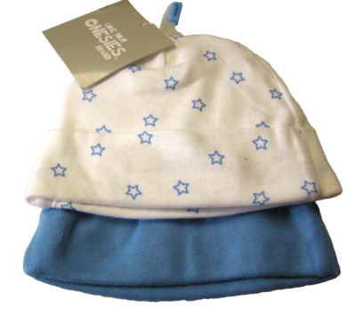 Cradle Cap Set By Gerber (Love Your Onesie Brand), Boy, 2 Caps, 0-6 Mos, New