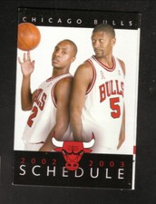 2002-03 Chicago Bulls Eddy Curry Jalen Rose Pocket Schedule MGD