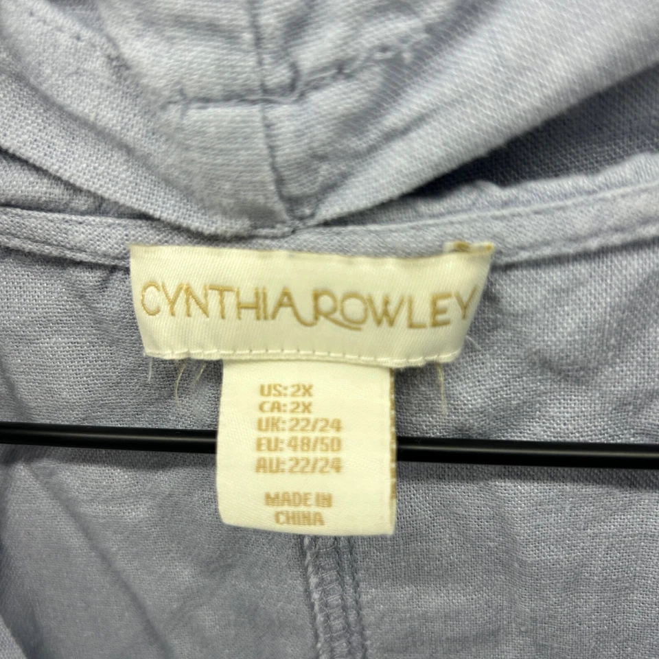 Vestido Cynthia Rowley para mujer talla 2XL púrpura sin mangas mezcla de lino Foto 4 de 4
