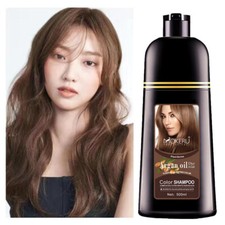 Light Brown Hair Dye Shampoo 500ml- Hair Colore Dye 100% Grey Coverage 5 Minutes