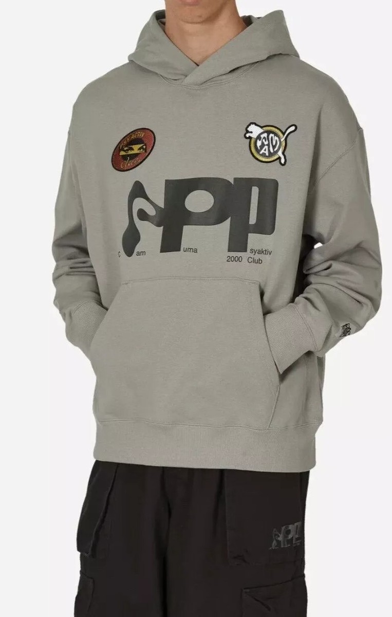 パーカー・フーディ PUMA Puma Perks & Mini Graphic Hooded Sweatshirt Gray 62 Puma X Perks And Mini Graphic Men's Size Large Hoodie