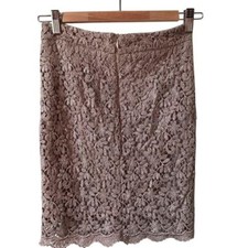 Vintage Beige Lace Pencil Skirt Fairy Party Sophisticate Women Size 1P USA
