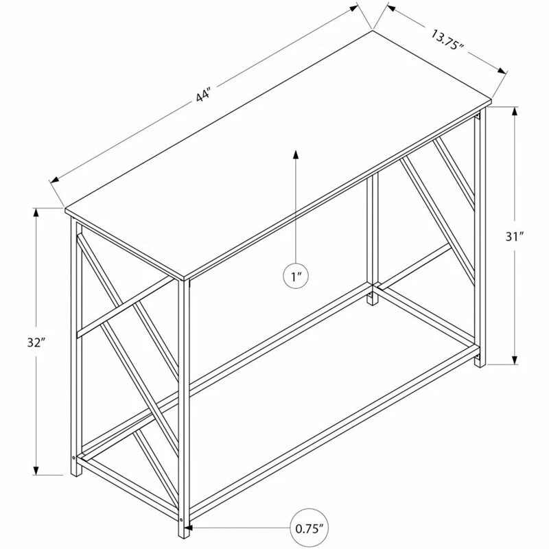 Monarch 44" Mesa Consola Entrada Superior Madera Contemporánea en Espresso y Negro Foto 4 de 4