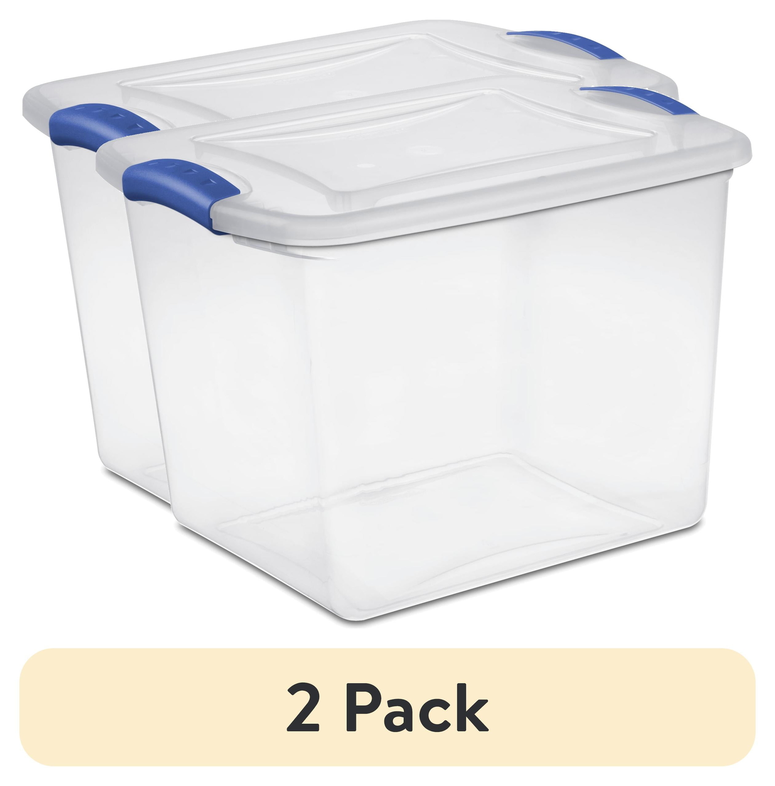 2-Pack 27 Quart Clear Plastic Storage Bins with Latching Lids