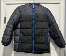 Boy s ZeroExposurr Color black/ Blue Puffer Jacket Size M 10/12