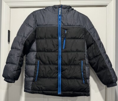 Boy s ZeroExposurr Color black/ Blue Puffer Jacket Size M 10/12
