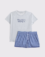 Abercrombie Girls' Shorts Pajama Set, Style 246-232-00156-028, Size 7/8