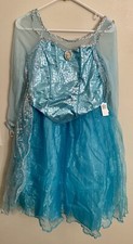 Authentic DISNEY PARKS World Frozen Princess ELSA Fancy Dress Costume L 10/11