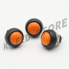 3Pcs orange 12mm Waterproof Momentary ON/OFF Push Button Mini Round Switch
