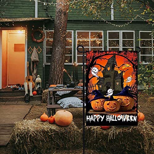 Happy Halloween Garden Flag Inch Pumpkin Ghosts Garden Flag 12.5 x 18 - Bild 6 von 6