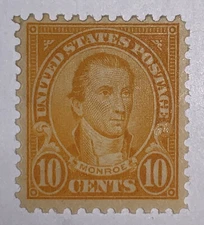 Travelstamps: 1923 US Stamps Scott #562 10c, James Monroe MInt Og Hinged