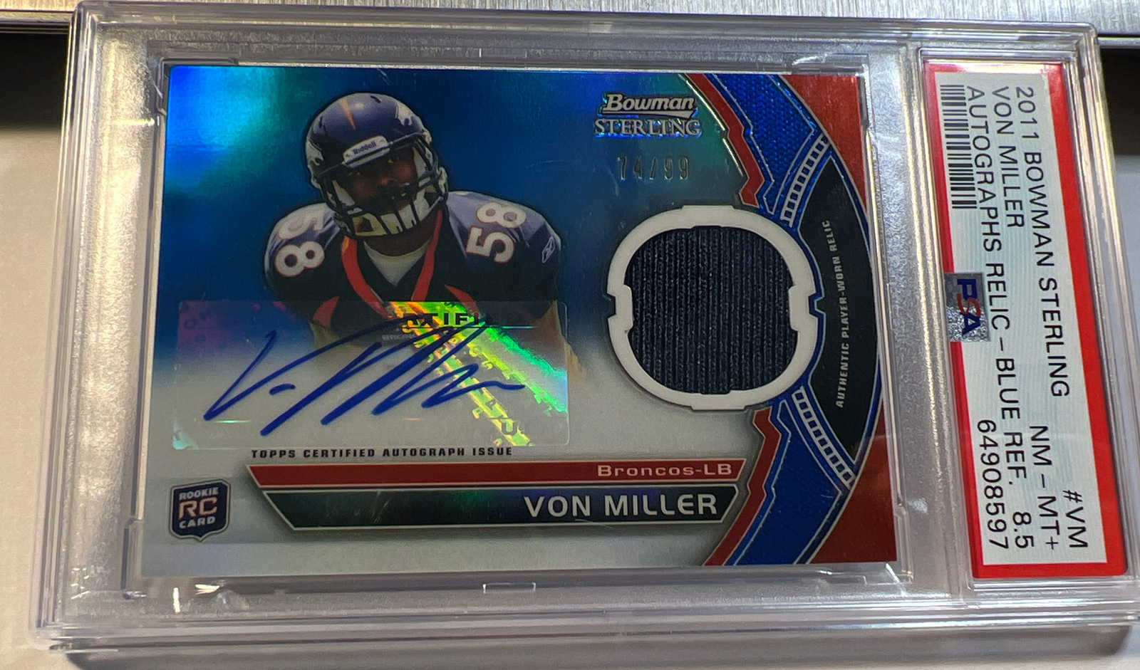 Von Miller Bowman Sterling Autographs Relic #VM Blue Refractor