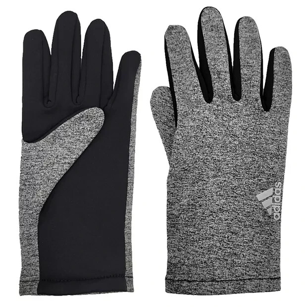 Adidas Womens COLD.RDY Running Gloves Medium BlackGray Fleece Lining