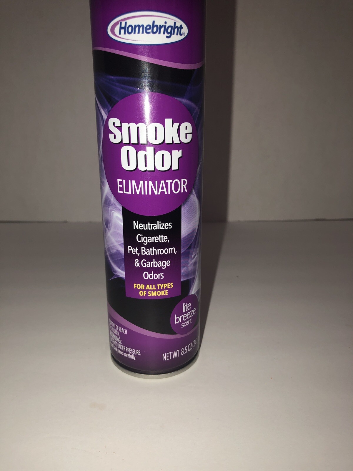 1 ea HomeBright Aerosol Air Freshener,Smoke Odor Eliminator8.5 oz Lite