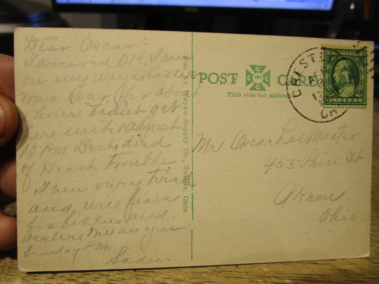 F1 Vintage Old OHIO Postcard CRESTLINE Seltzer Street Downtown Post