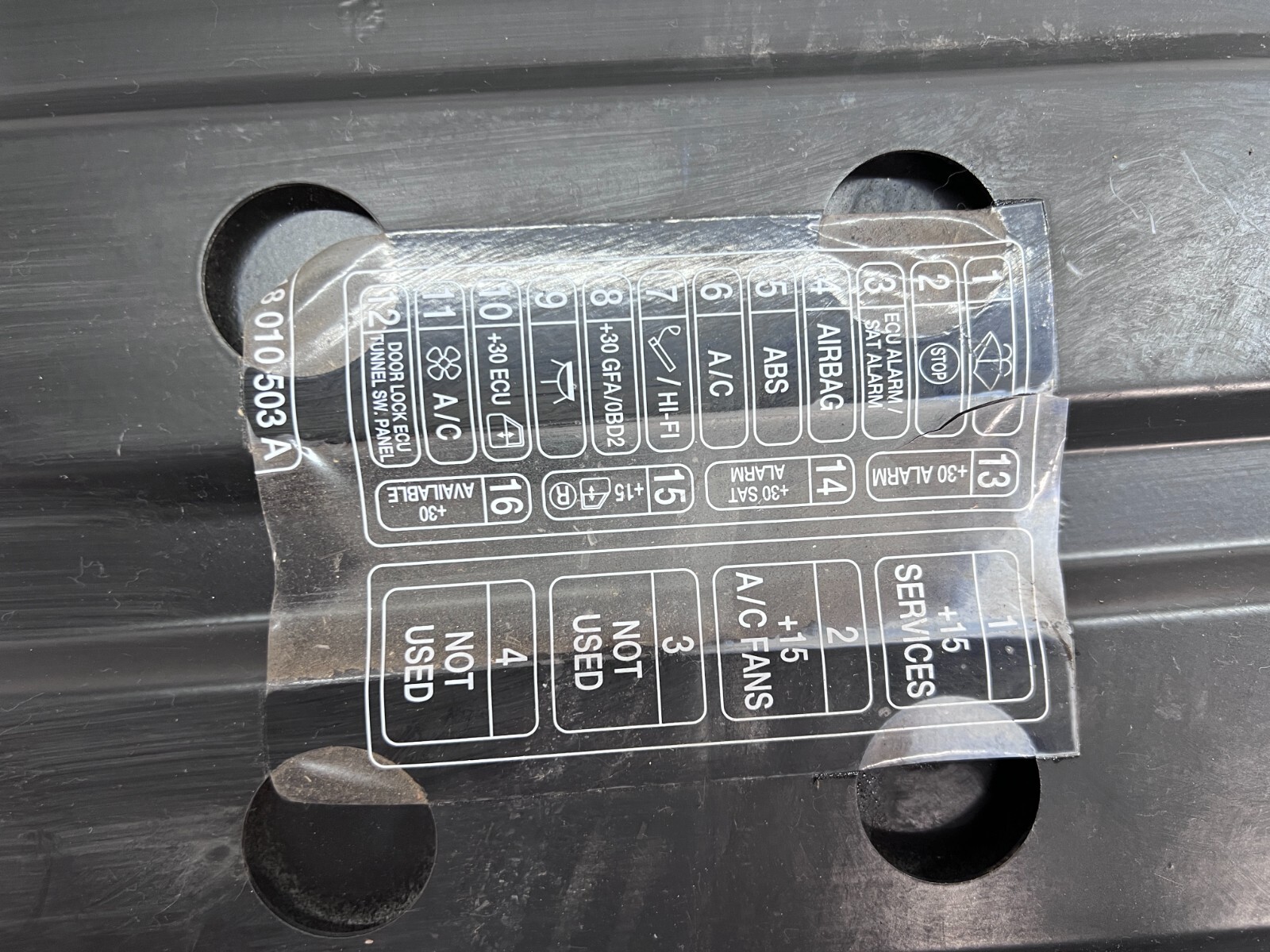 LAMBORGHINI MURCIELAGO LP640 FUSE PANEL COVER TRIM MOULDING OEM 418010503A