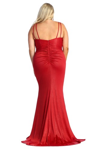 Womens Dresses For Formal Prom Evening Long V-Neck Sleeveless Sheath Plus Size - 第 12/12 張圖片