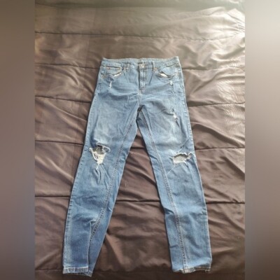 Wild Fable Women's Jeans 14 High Rise Skinny Fit Distressed Medium Wash Denim