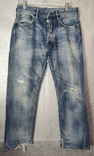 Fabric-Brand & Co Button Fly Distressed Jean 28