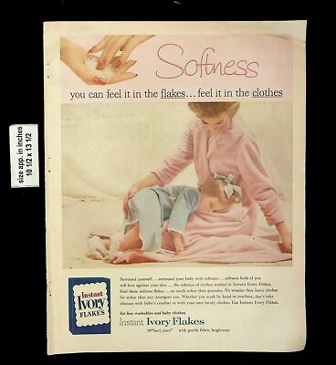 1959 Ivory Instant Flakes Softness Vintage Print Ad 21497
